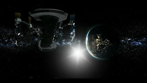 Station spatiale internationale en orbitant autour de la Terre en réalité virtuelle
