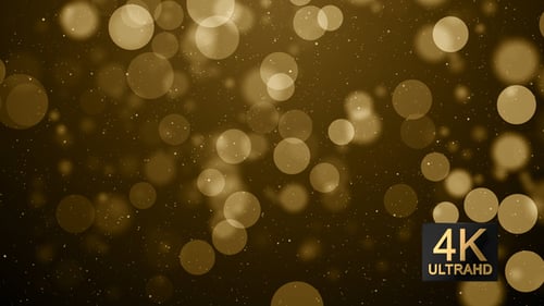 Golden Abstract Bokeh Lights Particles Motion Background