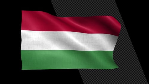Realistic Waving Hungary Flag Loop Animation