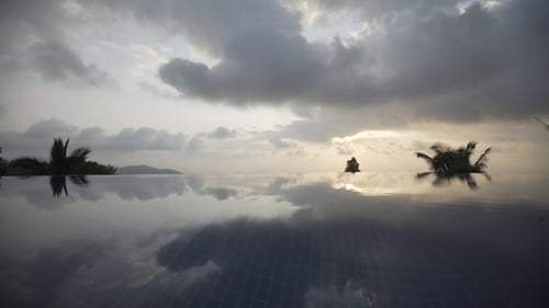 Pool Asia Sunset Water, Travel, Summer, Luxury, Hotel, Swimming, Outdoor, Sky, Tropical