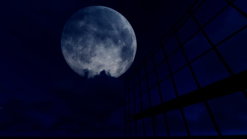 Night Reflecting Over Building