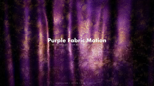 Elegant Purple and Gold Ornate Fabric Texture Loop