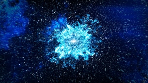 Energetic Blue Starburst Space Reveal Animation