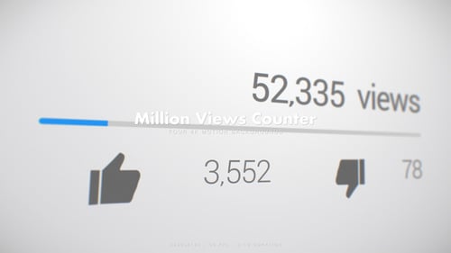 YouTube Style View Counter Animation with Likes and Dislikes