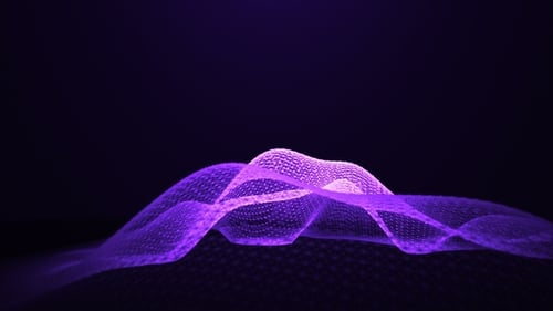 Rotação de ondas triangulares abstratas brilho roxo