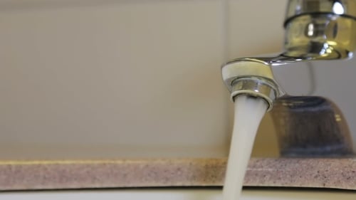 Water Faucet in a Luxurious Hotel Room or at Home