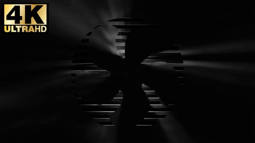 Dynamic Monochrome Spinning Propeller Logo Reveal with Ray Effects