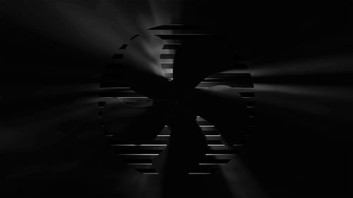 Rotating Geometric Logo Reveal with Light Rays