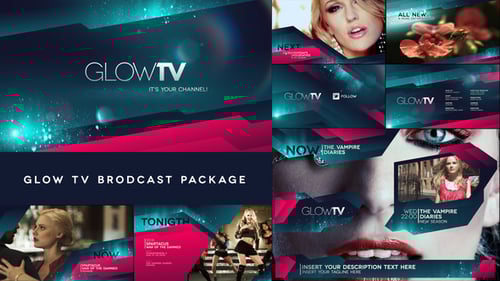 Dynamic Glowing Broadcast TV Channel Identity Package
