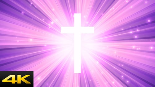 Radiant Christian Cross with Ethereal Light Rays