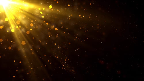 Golden Light Rays Particles