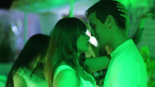 Lovers Romantic Moment of a Beautiful Couple Dancing Together a Slow Dance in Intimate Atmosphere