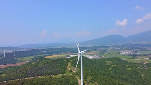 Aerial View Of A Eolic Power Plant