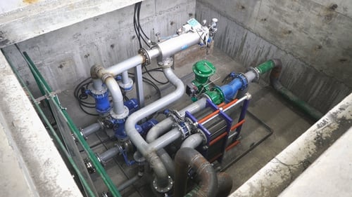 Equipment, Cables and Piping As Found Inside of a Industrial Power Plant