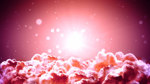 Ethereal Clouds with Shimmering Light and Floating Particles