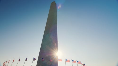Sunlight Shines Because of the Washington Monument, DC.
