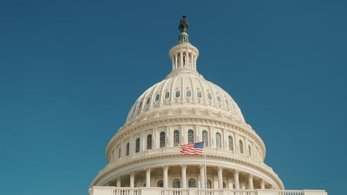 The Dome of the Recognizable Capitol Building in Washington, DC