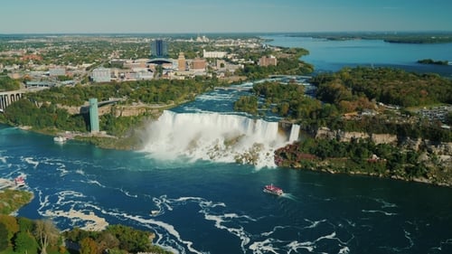 The Famous Niagara Falls and the Niagara River