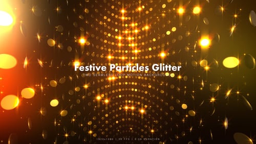 Festive Golden Glitter Shimmering Lights Loop Background