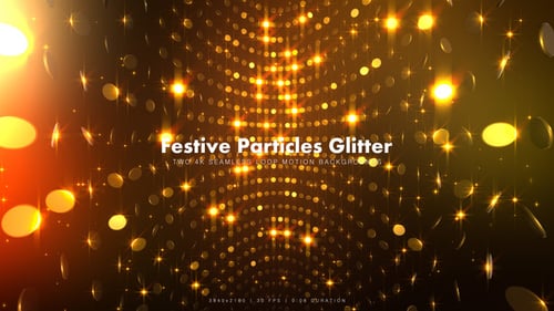 Festive Gold Shimmering Particles Loop Background