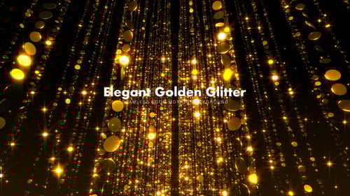 Elegant Golden Glitter Falling Particles Loop Background