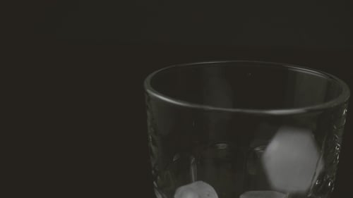 Ice Cubes Fill Glass for Refreshing Drink