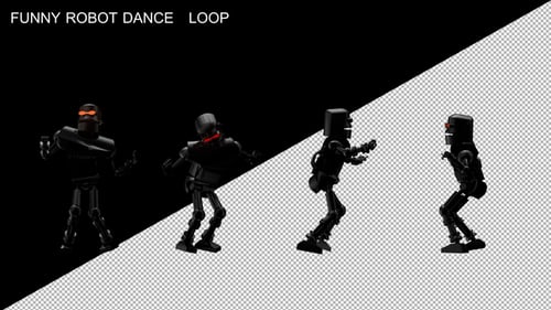 Modern 3D Robot Character Performing a Dance Loop