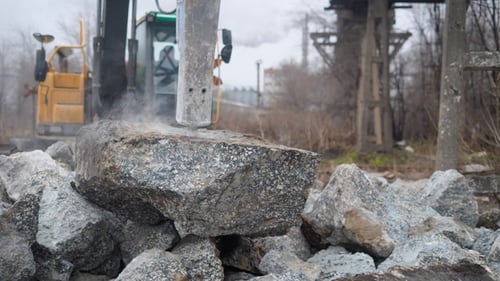 Drilling Machine in Open Cast Mining Quarry