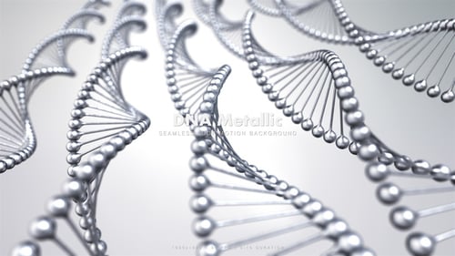 Animated Metallic 3D DNA Helix Background Loop