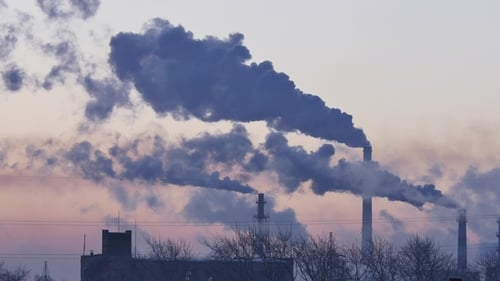 Smoking Factory Chimneys. Environmental Problem of Pollution of Environment and Air in Large Cities