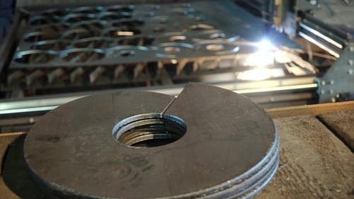 Laser Cutting Metal on Industrial Machine