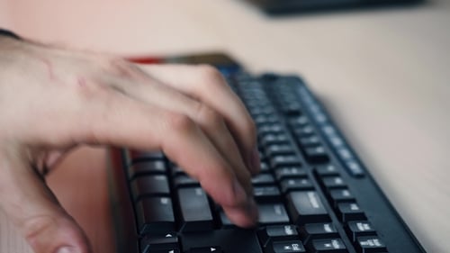 Business, Education, Programming, People and Technology Concept ,Businessman Working in Office Hand