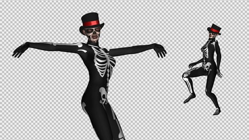 Animated 3D Dancing Skeleton Character for Halloween Fun