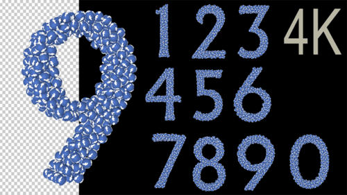 Animated Numbers Formed by Social Media Like Icons