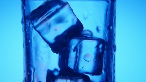 Melting Ice Cubes in a Glass of Water