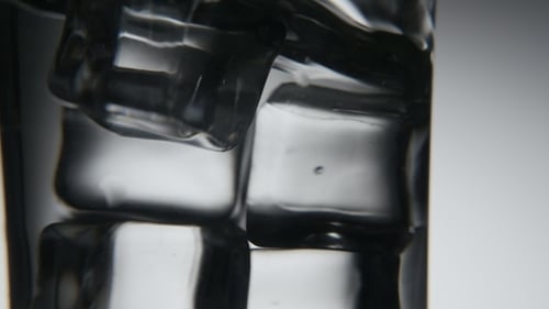 Glass of Water with Ice Cubes Refreshing