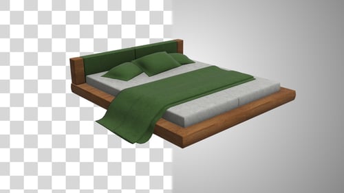 3D Animated Bed Object with Alpha Channel and Realistic Movement