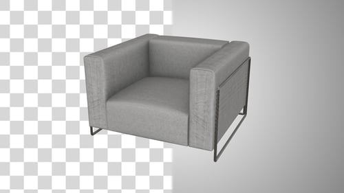 3D Modern Grey Armchair Rotating Product Showcase