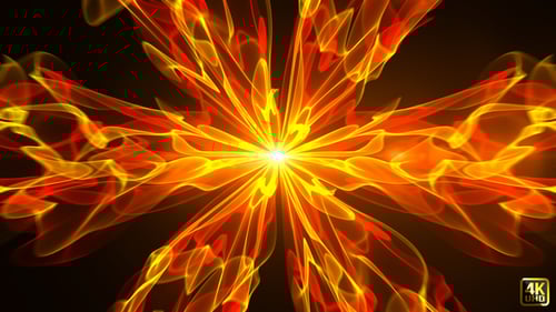 Abstract Fiery Glowing Fluid Energy Loop Background