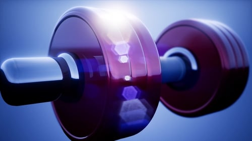 Modern 3D Dumbbell Weights Animation for Fitness Videos