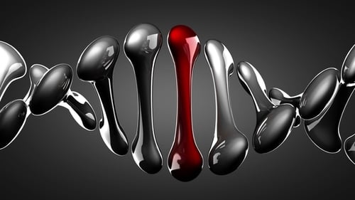 Abstract Liquid Metallic DNA Strand Rotation Animation