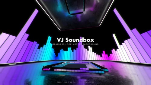 Neon Futuristic Sound Equalizer Visualizer Loop Background