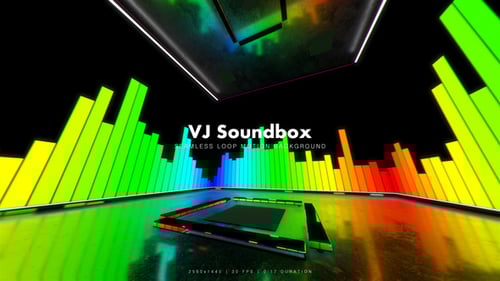 Vibrant Music Equalizer Loop with Rainbow Colors