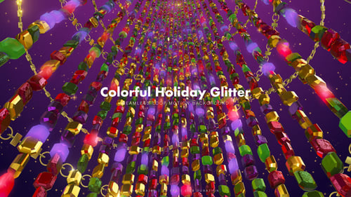 Colorful Festive Glittering Jewel Chains Holiday Background Loop
