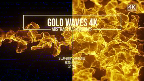 Abstract Golden Waves Fluid Particle Background Animation