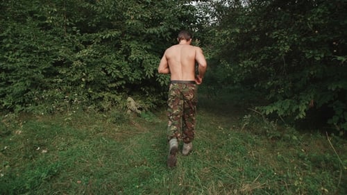 The Strong Bearded Fighter Runs in the Forest