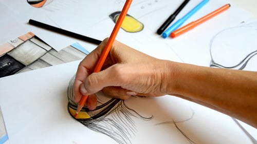 Hand Drawing Sketch of a Woman's Face
