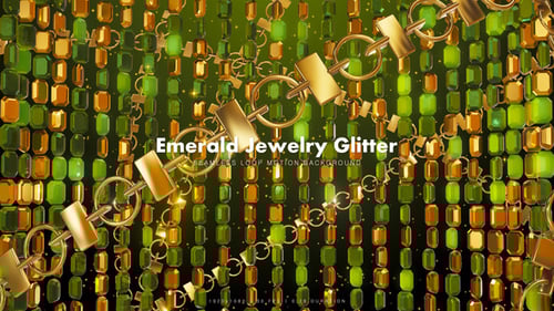 Luxury Golden Chains and Emerald Jewels Animated Background