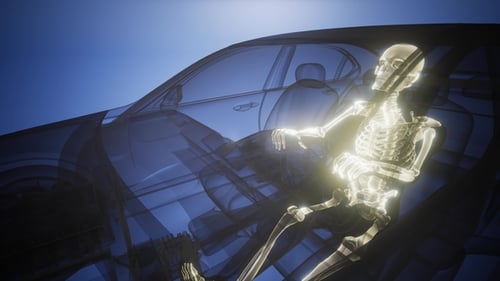 Driver with Visible Bones