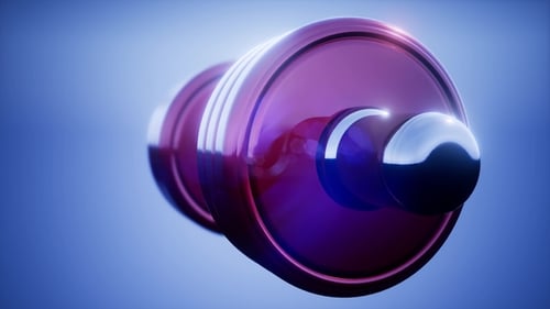 Modern 3D Red Dumbbell Rotation Animation